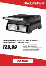 Media Markt gazetka Strona 2: Gofrownica Mpm MGO-41/C powłoka nieprzywierająca czarno-srebrny €129,99