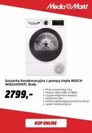 Media Markt gazetka Strona 8: Suszarka kondensacyjna z pompą ciepła Bosch WQG243DKPL biały €2.799,00