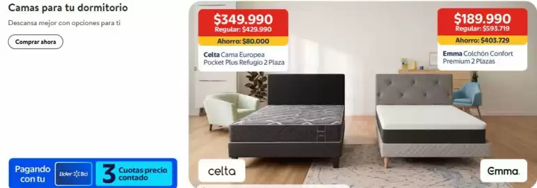 Catálogo Lider Express Página 6: Celta - cama €349.990,00