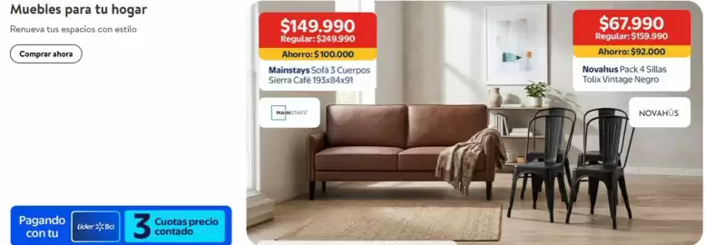 Catálogo Lider Express Página 7: Novahus pack 4 sillas €92.000,00