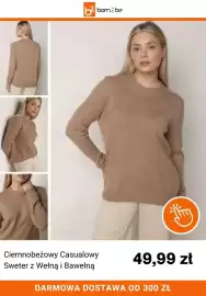 Born2be gazetka Strona 3: Ciemnobeżowy Casualowy Sweter z Wełną i Bawełną €49,99