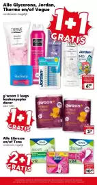 Coop folder week 45 Pagina 23: Alle Glycerona, Jordan, Therme en/of Vogue €6,99, Alle Libresse en/of Tena €10,10