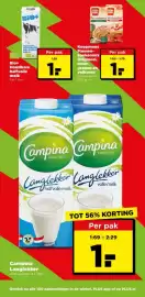 PLUS folder week 45 Pagina 6: Bio+ Houdbare halfvolle melk €1,00, Campina Langlekker €1,00