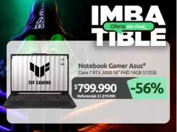 Catálogo PC Factory Página 1: Asus - notebook gamer €799.990,00