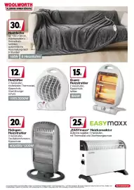 Woolworth Prospekt Seite 28: Heizlüfter €12,00, Quarzheizstrahler €15,00