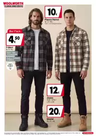 Woolworth Prospekt Seite 5: Herren Fleecehemd €10,00, Herren T-Shirt €4,50