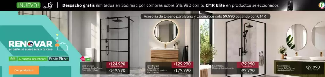Catálogo Constructor Sodimac Página 3: Sensi dacqua columna ducha acconia €79.990,00, Espelo baño forma ovada €29.990,00