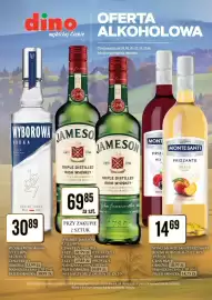 Dino gazetka | Alkohole Strona 1: Wódka Wyborowa €30,89, Whiskey Jameson €69,85