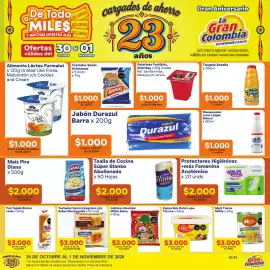 Catálogo La Gran Colombia Página 1: Tostadas Sanín Integrales y/o Sabor Mantequilla €3.000,00