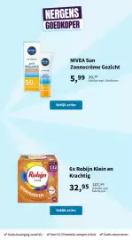 Plein.nl folder Pagina 37: Robijn Klein en Krachtig €32,95, Nivea sun zonnecrème gezicht €5,99
