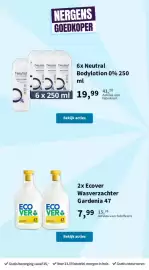 Plein.nl folder Pagina 42: 2x Ecover Wasverzachter Gardenia 47 €7,99, Neutral bodylotion €19,99