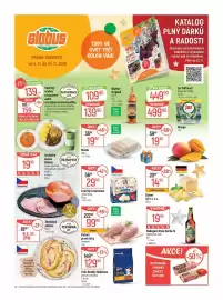 Globus leták týden 45 Strana 1: Král Sýrů Hermelín €29,90, Kuřecí prsní řízky €99,90