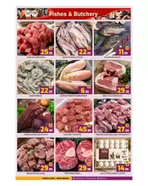 Bigmart leaflet Page 2: BIG بیج مارت mart Fishes & Butchery D 25.99 TUNA FISH CUBE PER KG D 22.99 SHRIMPS PER KG D **24.99