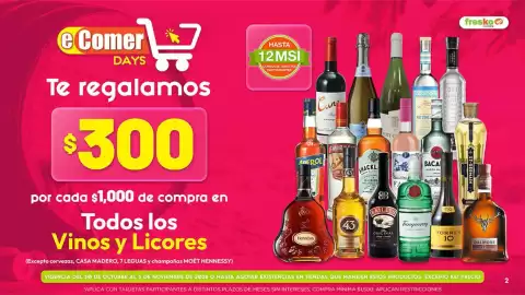 Folleto Fresko semana 44 Página 2: Todos los Vinos y Licores €300,00