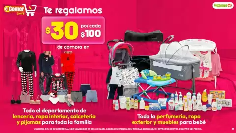 Folleto La Comer semana 44 Página 17: LaComer lencería, ropa interior, calcetería y pijamas para toda la familia €30,00