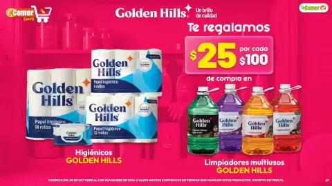 Folleto La Comer semana 44 Página 29: Golden Hills Higiénicos €25,00