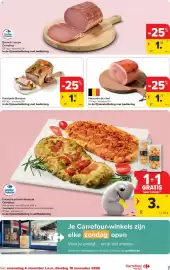 Carrefour Market folder week 45 Pagina 7: Korstpaté Bressan €1,88, Gerookt bacon €1,35