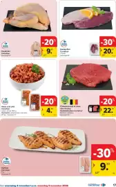 Carrefour folder Pagina 17: Eendenfilet Carrefour €20,55, Parelhoen Carrefour €9,95