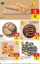 Carrefour folder Pagina 20: Brood Le Savoureux €2,39, Pinsa om te garneren Harrys €3,99