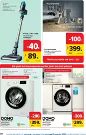 Carrefour folder Pagina 28: Wasmachine domo €399,00, Rowenta Stofzuiger met dweilfunctie 2 in 1 €399,00