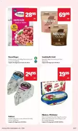 Hemköp reklamblad vecka 45 Sida 18: La Vache qui rit Mjukost, Minikuber €19,95, Nescafé Snabbkaffe Gold €69,95