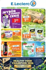 E.Leclerc gazetka Strona 1: Kapsułki do zmywarki Ludwik €29,99, Mleko bez laktozy Łaciate €3,69