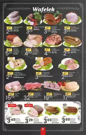 Wafelek gazetka Strona 2: Kiełbasa Góralska Wojtasik €3,69, Kiełbasa Biała Parzona Unilang €2,29