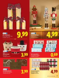Lidl folder | Feestdagen Pagina 17: LED-cadeaudozen €9,99, Kerst decoratiemand €3,99