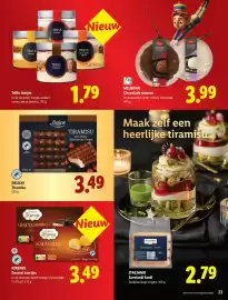 Lidl folder | Feestdagen Pagina 23: Milbona Chocolade mousse €3,99, Trifle toetjes €1,79