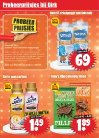 Dirk folder week 45 Pagina 10: Tony's Chocolonely filled €1,89, Sofin wasparfum €1,49
