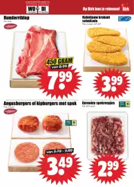 Dirk folder week 45 Pagina 5: Kabeljauw krokant schnitzels €3,99, Angusburgers of kipburgers met spek €3,49