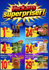 Supergrossen reklamblad vecka 45 Sida 2: Salgam €1,95, Gröna oliver €4,95