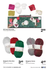 Zeeman folder week 44 Pagina 6: DIY kerst decoratie €2,99, Breigaren Ally shine €3,49