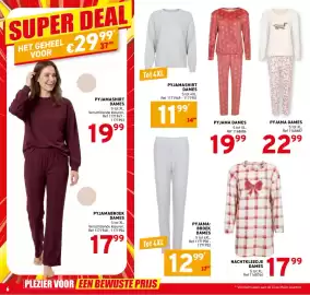 Trafic folder Pagina 6: Nachtkleedje dames €17,99, Pyjama-broek dames €12,99