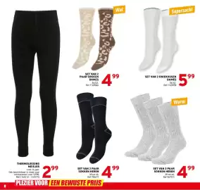 Trafic folder Pagina 8: Set van 3 paar sokken heren €4,99, Set van 2 kniekoosen dames €5,99