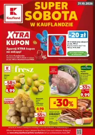 Kaufland gazetka Strona 1: Kaufland SUPER SOBOTA XTRA KUPON W KAUFLANDZIE Zgarnij XTRA kupon na zakupy! W sobotę 31