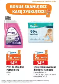 E.Leclerc gazetka Strona 1: Płyn do chłodnic Petrygo Evo Orlen €14,99, Chusteczki nawilżane dla dzieci Pampers €34,99