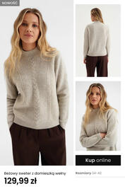 Top Secret gazetka Strona 12: Beżowy sweter z domieszką wełny €129,99