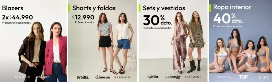 Catálogo Linio Página 22: Blazers €44.990,00, Shorts y faldas €12.990,00