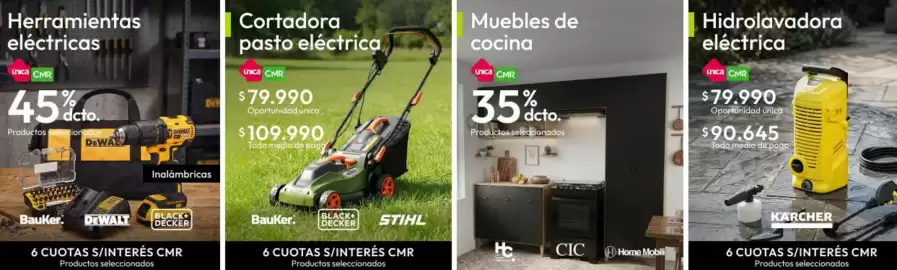 Catálogo Linio Página 32: Karcher - 6 cuotas s/interes cmr €79.990,00, Bauker - 6 cuotas s/interes cmr €109.990,00