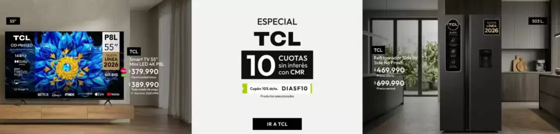 Catálogo Linio Página 9: Tcl - refrigerador side by side by side ne frost €469.990,00
