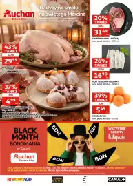 Auchan gazetka Strona 1: Goleń wołowa z kośćią €31,49, Filet Śledziowy Salinat €16,90