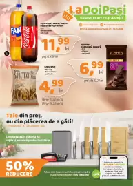 Catalog La Doi Pasi Pagină 1: Coca-Cola / Fanta / Sprite €11,99, Roshen ciocolată neagră €6,99