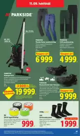Lidl akciós újság hét 45 Oldal 49: Cat férfi munkászokni €1.999,00, Parkside munkavédelmi cipő / bakancs €9.999,00