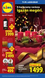 Lidl akciós újság hét 45 Oldal 24: Livarano mini hógömb €499,00, Livarno karácsonyi led-lámpás €3.999,00