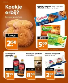 Poiesz folder week 45 Pagina 12: Nescafé gold oploskoffie €8,50, Pickwick 1-kopsthee* of Verkade koek €5,00