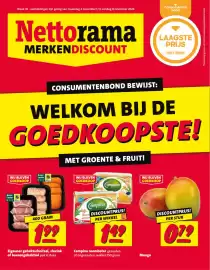 Nettorama folder Pagina 1: Zigeuner gehaktschnitzel, slavink of boerengehaktrol €1,99, Campina roomboter €1,49