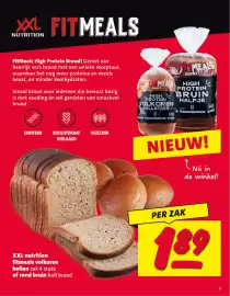 Nettorama folder Pagina 9: FitMeals volkoren bollen of rond bruin half brood €1,89