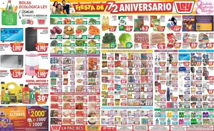 Folleto Casa Ley Página 1: Midea Horno Microondas de 0.7 Pies €1.379,00, Silo AOSP LED €2.090,00