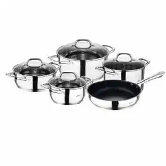 Lulu Hypermarket Bergner stainless steel induction cookware set 9pcs bg4391 offer